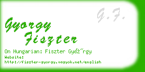 gyorgy fiszter business card